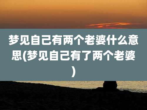 梦见自己有两个老婆什么意思(梦见自己有了两个老婆)