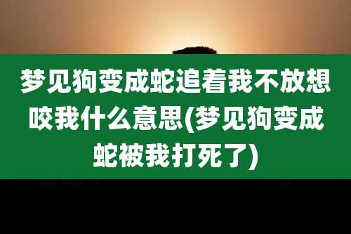 梦见狗变成蛇追着我不放想咬我什么意思(梦见狗变成蛇被我打死了)