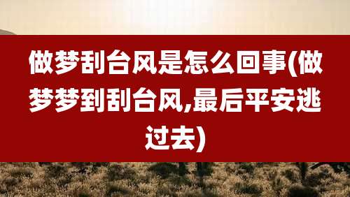 做梦刮台风是怎么回事(做梦梦到刮台风,最后平安逃过去)
