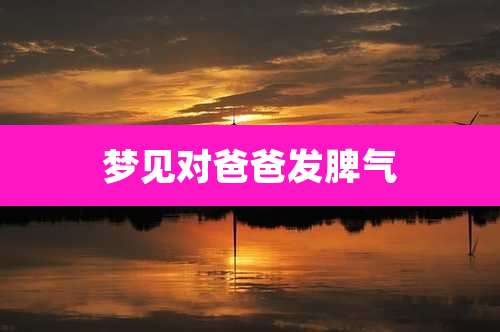 梦见对爸爸发脾气