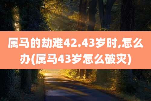 属马的劫难42.43岁时,怎么办(属马43岁怎么破灾)