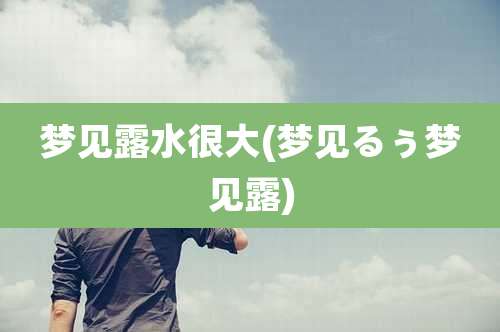 梦见露水很大(梦见るぅ梦见露)