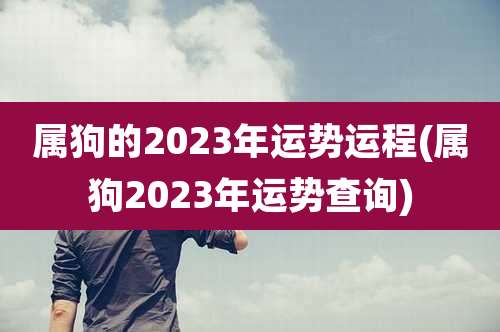 属狗的2023年运势运程(属狗2023年运势查询)
