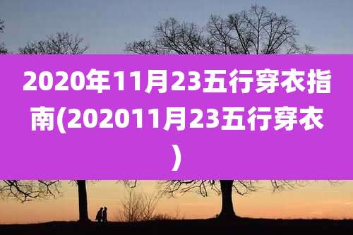 2020年11月23五行穿衣指南(202011月23五行穿衣)