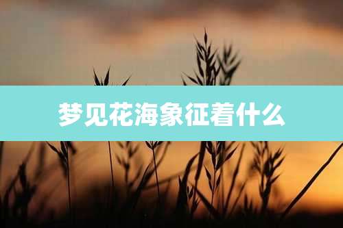 梦见花海象征着什么