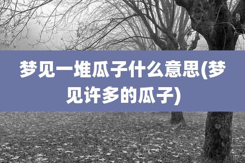 梦见一堆瓜子什么意思(梦见许多的瓜子)