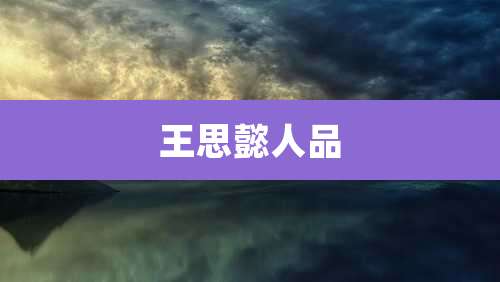 王思懿人品