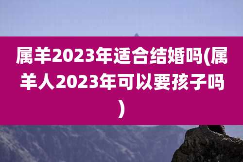 属羊2023年适合结婚吗(属羊人2023年可以要孩子吗)