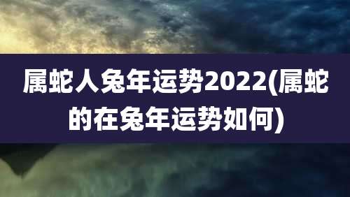 属蛇人兔年运势2022(属蛇的在兔年运势如何)