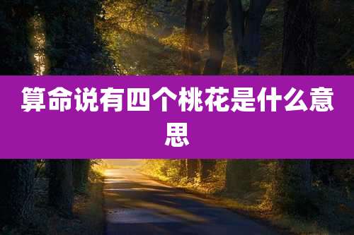 算命说有四个桃花是什么意思