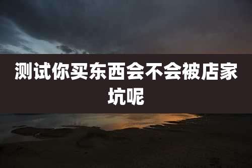测试你买东西会不会被店家坑呢
