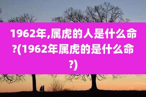 1962年,属虎的人是什么命?(1962年属虎的是什么命?)