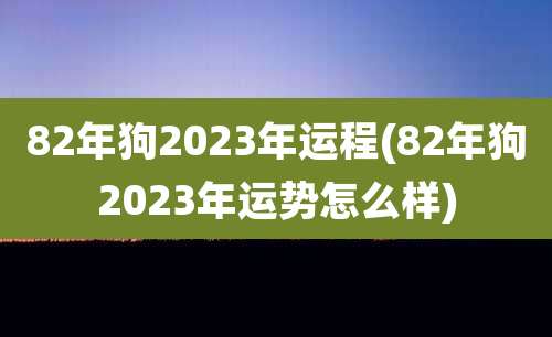 82年狗2023年运程(82年狗2023年运势怎么样)