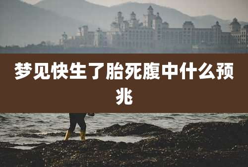 梦见快生了胎死腹中什么预兆