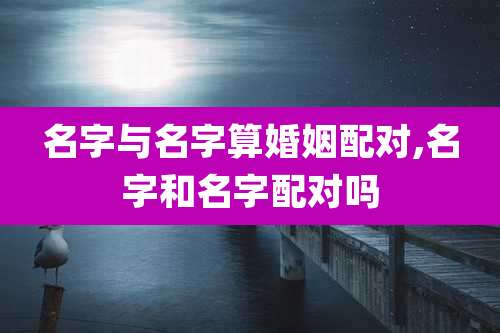 名字与名字算婚姻配对,名字和名字配对吗