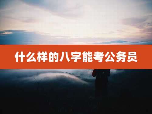什么样的八字能考公务员
