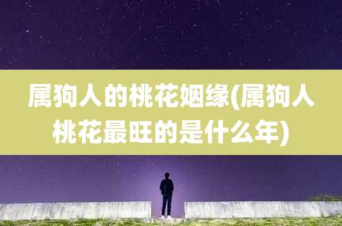 属狗人的桃花姻缘(属狗人桃花最旺的是什么年)