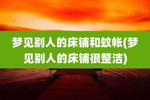 梦见别人的床铺和蚊帐(梦见别人的床铺很整洁)