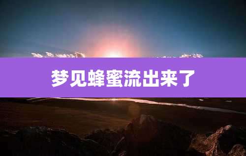梦见蜂蜜流出来了