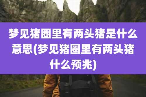 梦见猪圈里有两头猪是什么意思(梦见猪圈里有两头猪什么预兆)