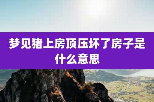 梦见猪上房顶压坏了房子是什么意思