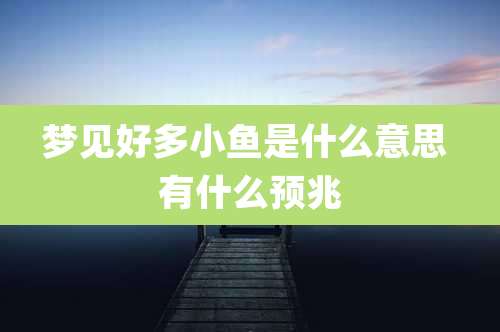 梦见好多小鱼是什么意思 有什么预兆