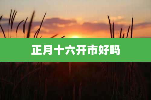 正月十六开市好吗