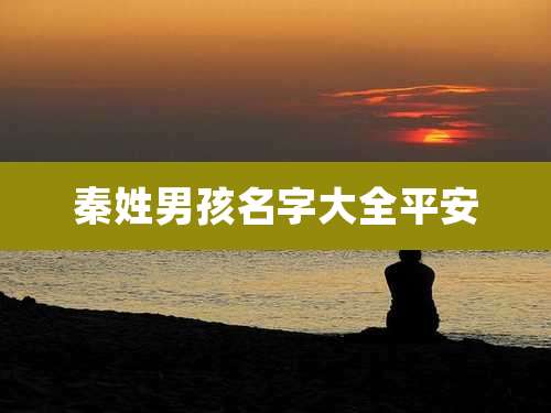 秦姓男孩名字大全平安