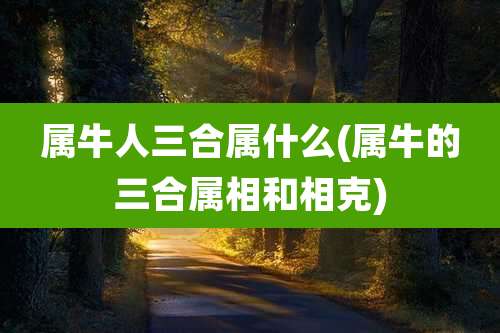 属牛人三合属什么(属牛的三合属相和相克)
