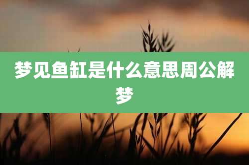 梦见鱼缸是什么意思周公解梦