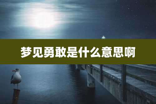 梦见勇敢是什么意思啊
