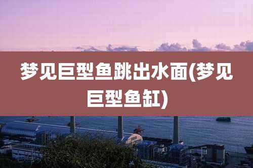 梦见巨型鱼跳出水面(梦见巨型鱼缸)