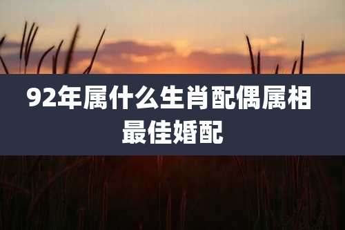 92年属什么生肖配偶属相 最佳婚配