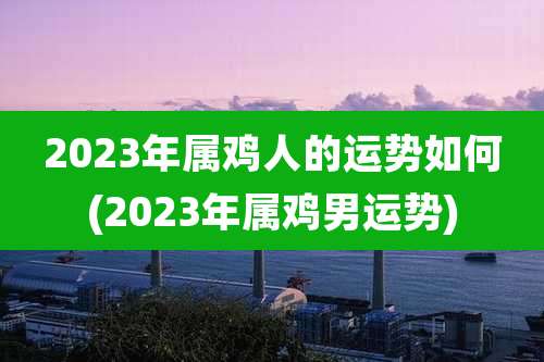 2023年属鸡人的运势如何(2023年属鸡男运势)