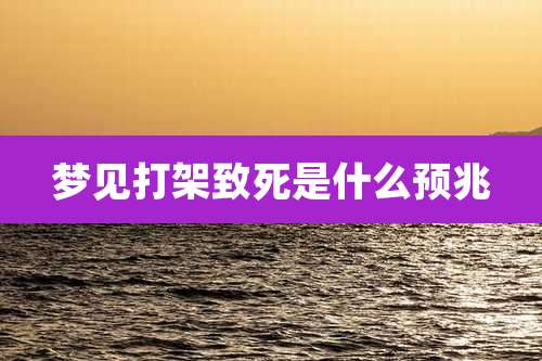 梦见打架致死是什么预兆