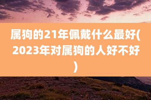属狗的21年佩戴什么最好(2023年对属狗的人好不好)