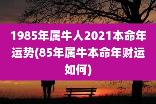 1985年属牛人2021本命年运势(85年属牛本命年财运如何)