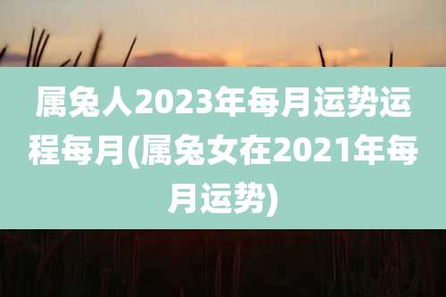 属兔人2023年每月运势运程每月(属兔女在2021年每月运势)