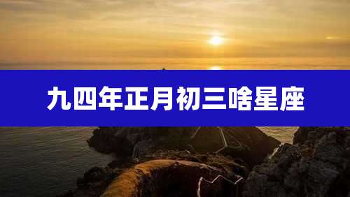 九四年正月初三啥星座