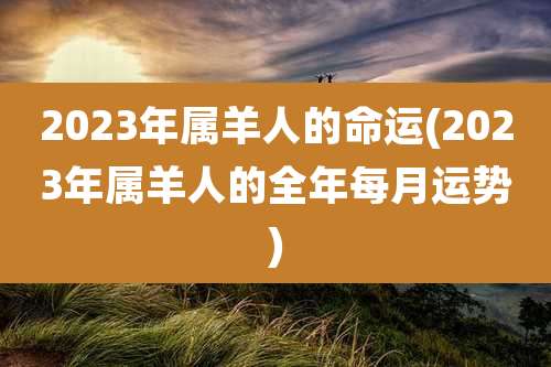 2023年属羊人的命运(2023年属羊人的全年每月运势)