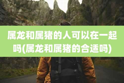 属龙和属猪的人可以在一起吗(属龙和属猪的合适吗)