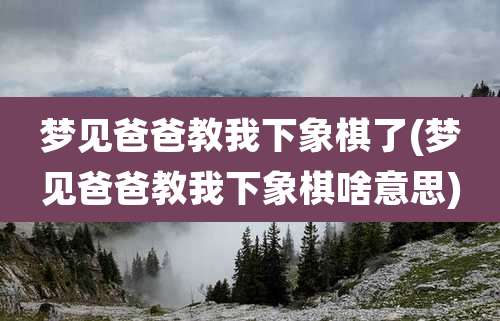 梦见爸爸教我下象棋了(梦见爸爸教我下象棋啥意思)