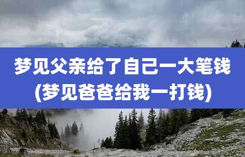 梦见父亲给了自己一大笔钱(梦见爸爸给我一打钱)