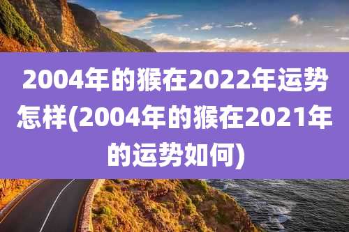 2004年的猴在2022年运势怎样(2004年的猴在2021年的运势如何)