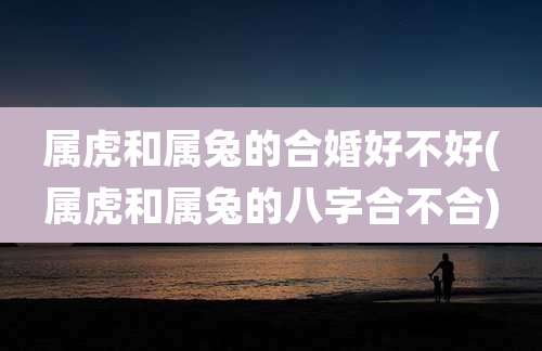 属虎和属兔的合婚好不好(属虎和属兔的八字合不合)