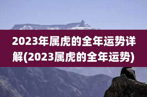 2023年属虎的全年运势详解(2023属虎的全年运势)