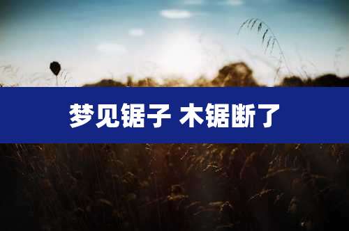 梦见锯子 木锯断了