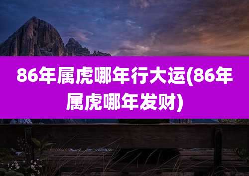 86年属虎哪年行大运(86年属虎哪年发财)