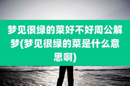梦见很绿的菜好不好周公解梦(梦见很绿的菜是什么意思啊)