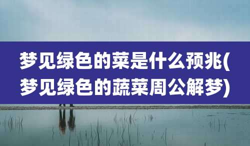 梦见绿色的菜是什么预兆(梦见绿色的蔬菜周公解梦)
